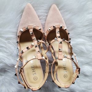 Shein Cream Point Toe High Heeled  4.25 inches